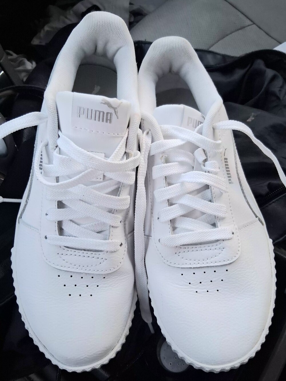 NEW Puma Carina White Low-Top Platform Sneakers
